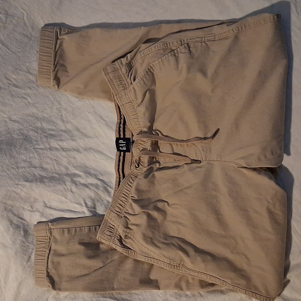 GAP Men's Medium Khaki Tan Canvas Jogger Pants